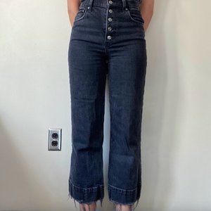 Abercrombie Black High Waisted Cropped Jeans